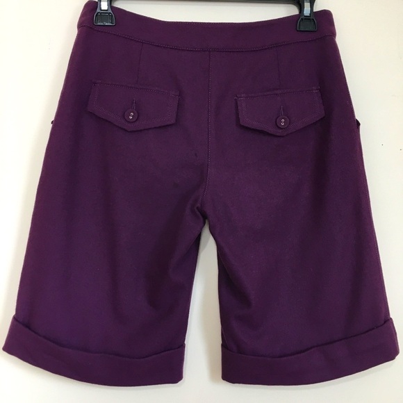 Vintage 90's Purple Wool blend 10 inches Suit short - Picture 2 of 16